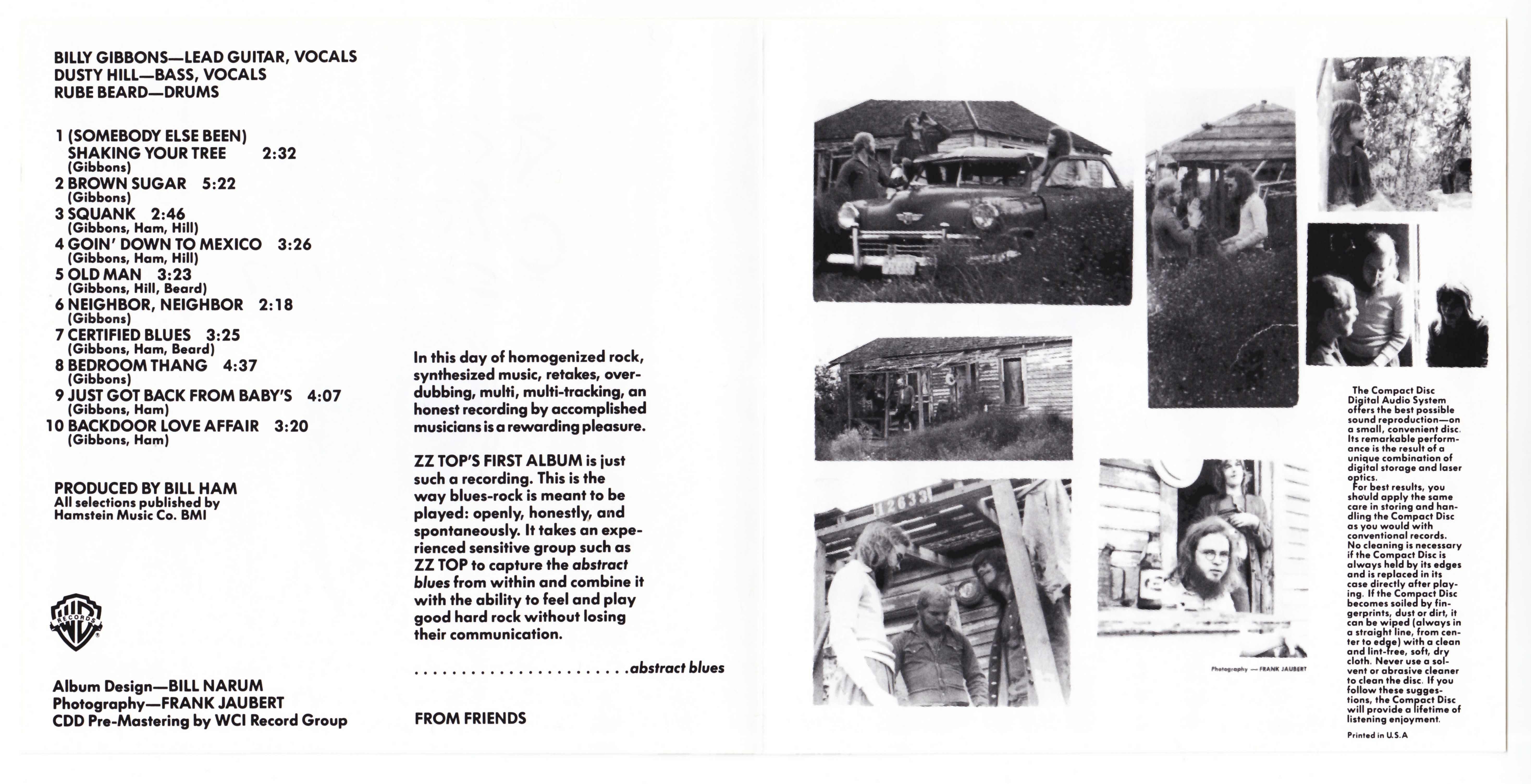 ZZ Top  ZZ Tops First Album : Booklet  us